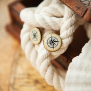 Серьги-гвоздики Vintage Compass