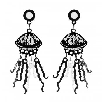 Серьги Graphic Jellyfish BlackGl