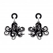Серьги Graphic Octopus Black